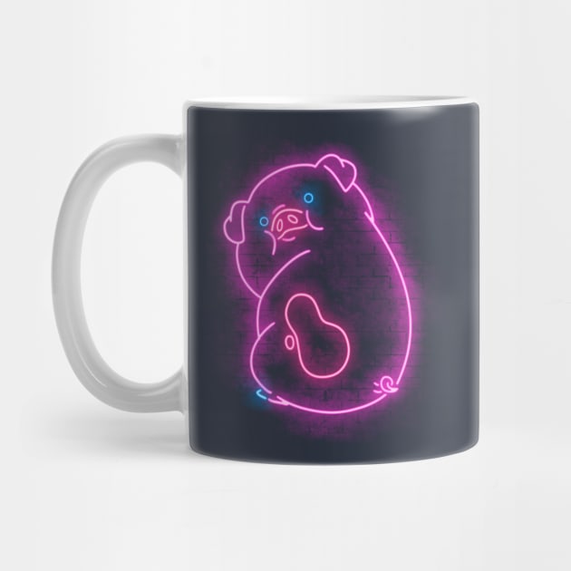 Neon pig by Cromanart